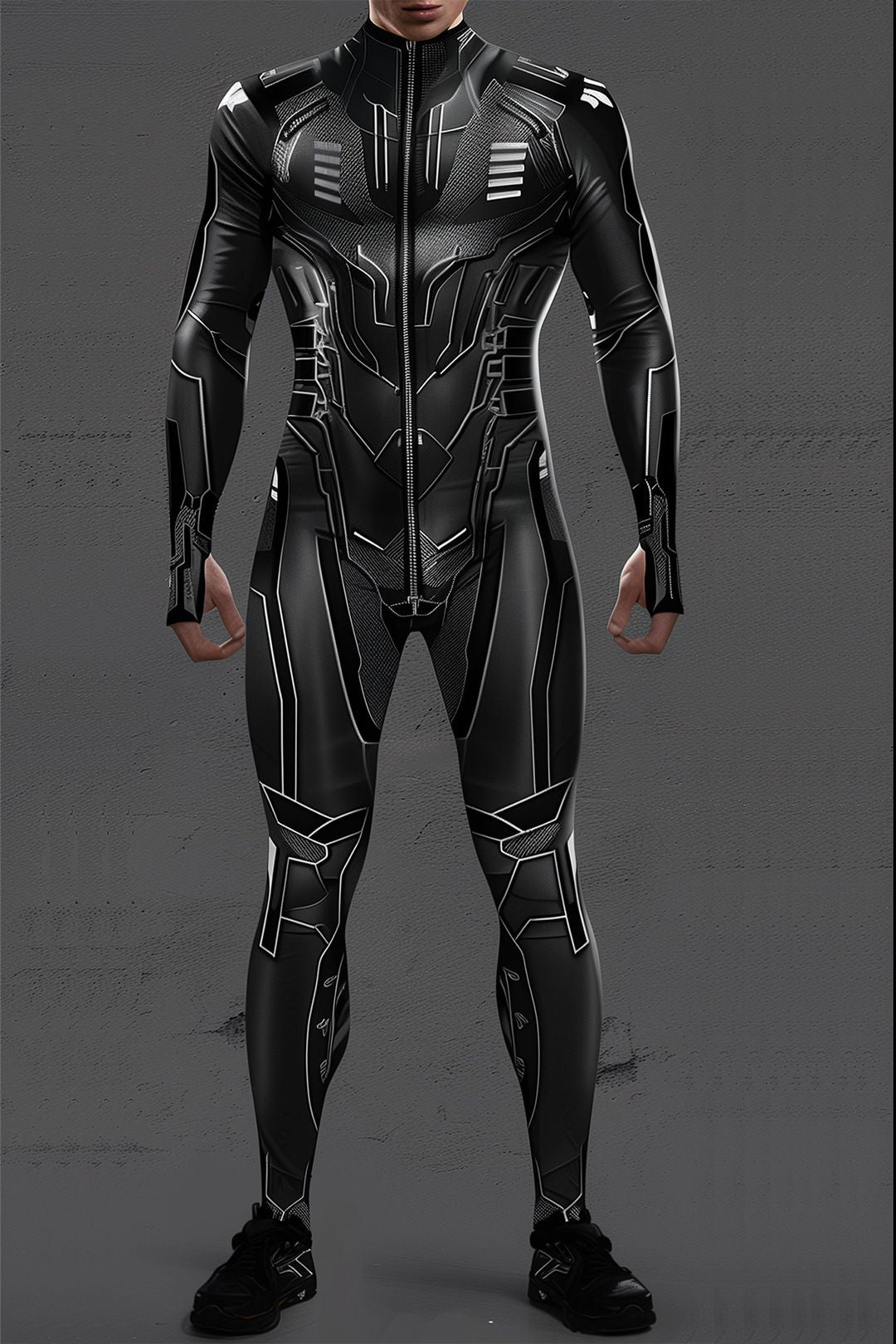 Halloween Cyberpunk Future Mechanical Armor Jumpsuit Warrior Cosplay Bodysuit Steampunk Costume Party Performance Men Zentai