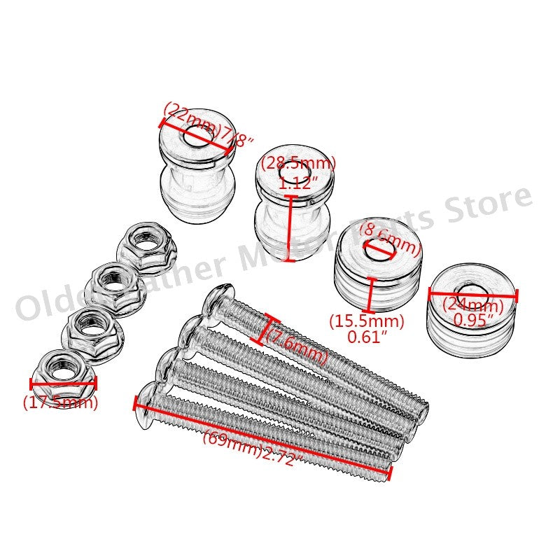 Motorcycle Accessory Detachable Sissy Bar Backrest Docking Hardware Mounting Bolt Screw Kit For Harley Sportster XL883 1200 48