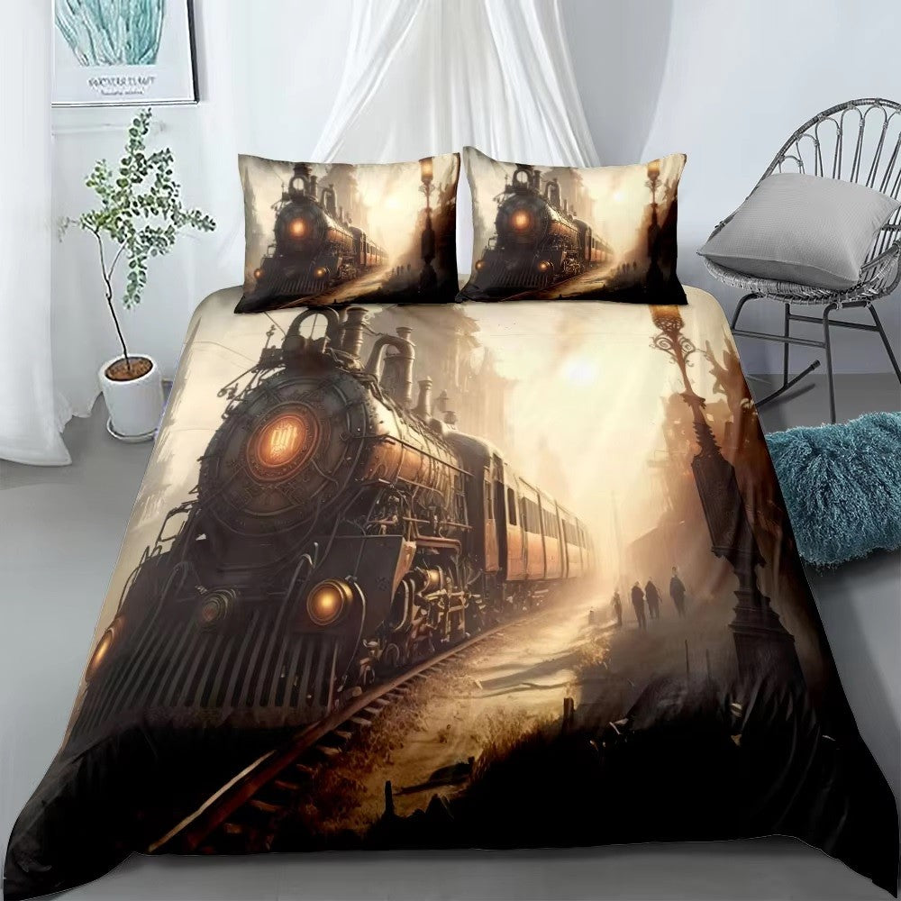 Flying Scotsman Train Duvet Cover Set UK Single Double Queen US Twin Full King Size Among Bed Linen Set
