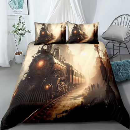 Flying Scotsman Train Duvet Cover Set UK Single Double Queen US Twin Full King Size Among Bed Linen Set