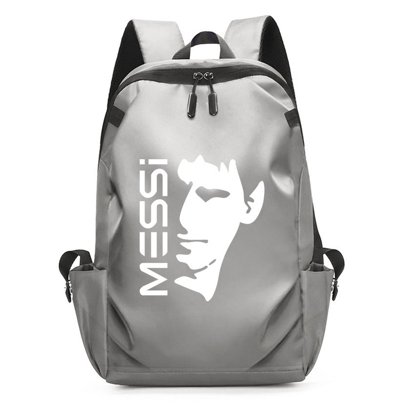 Mochila Escolar MESSI de Futebol para Meninos e Meninas, Mochila Unissex para Estudantes Universitários, Mochila para Notebook Feminina Masculina, Mochila para Adolescentes com Porta USB
