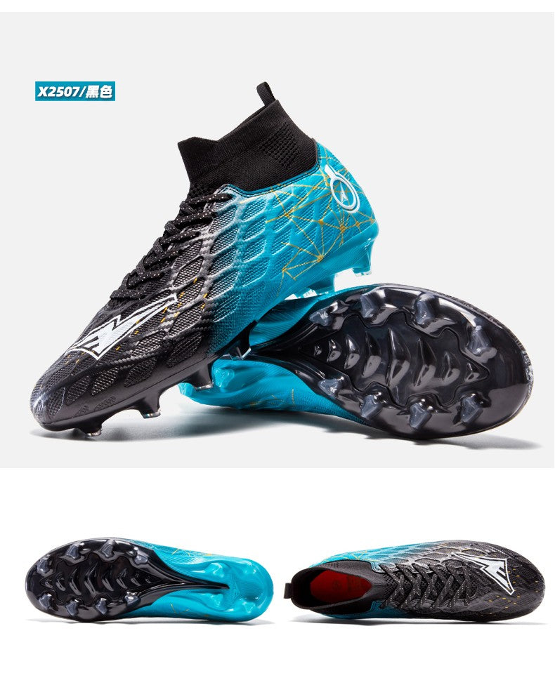 Men's High Top Soccer Shoes Long Spikes Football Shoes Professional Athletic Training Soccer Cleats Lightweight Football Cleat