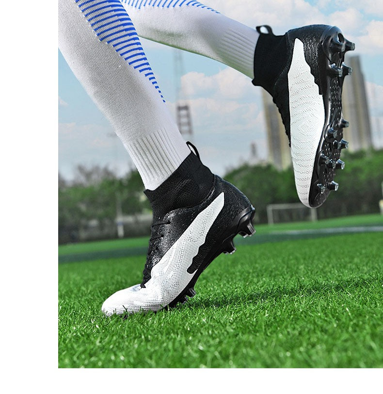 New Men Sport Soccer Shoes Training Boys Football Boots Outdoor Adult Long Spikes Non Slip Cleats Breathable Match Comfortable