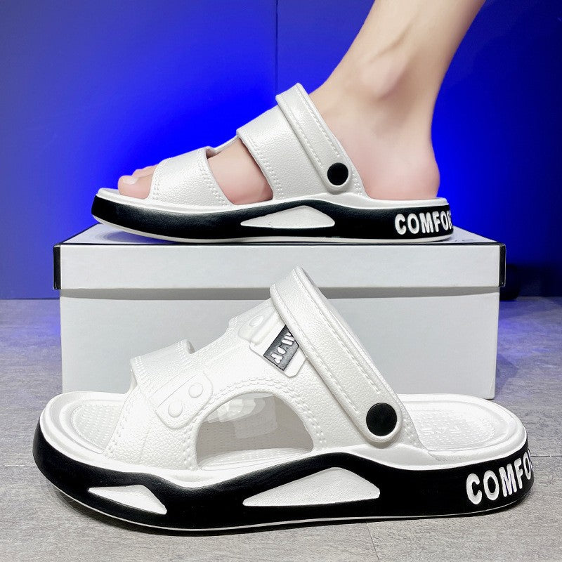 Summer Men's Slippers EVA Sandals Outdoor Light Slippers Platform Sole Casual Men Beach Shoes Non-slip Open-toe Male Sandals New