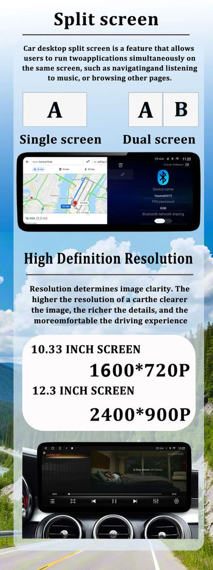 Wireless Carplay BT GPS Navi Tela ultrafina 4G Android 15 Carro Vídeo Player Multimídia Para Mercedes Benz GLK X204 2009 - 2012