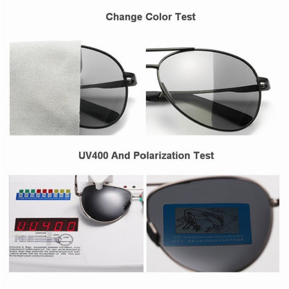 Óculos de Sol Polarizados Masculinos com Armação de Metal para Aviação Cores Variadas Óculos de Sol Masculino Piloto Visão Noturna e Diurna para Dirigir