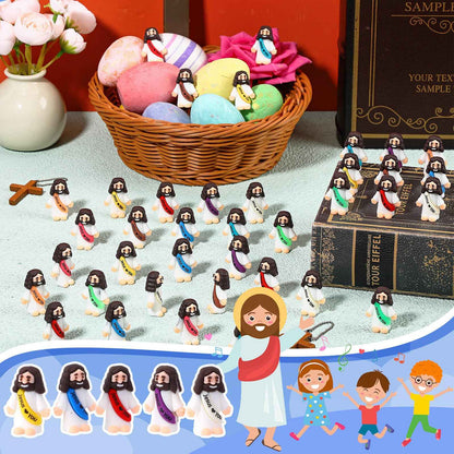 20-200PCS Little Jesus Figures Mini Jesus Figurines in Bulk Hide and Seek Religious Party Favor Sunday School Easter Egg Stuffer