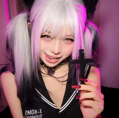 Personality Punk Trendy Cool Gothic Wood Cross Pendant NNecklace for Women Men Vintage Hip Hop Y2k Necklace Party Jewelry Gift