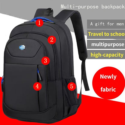 Mochila Unissex de Ombro Duplo - Cor Sólida - Viagens a Negócios, Viagens Profissionais, Deslocamentos Diários, Uso Casual
