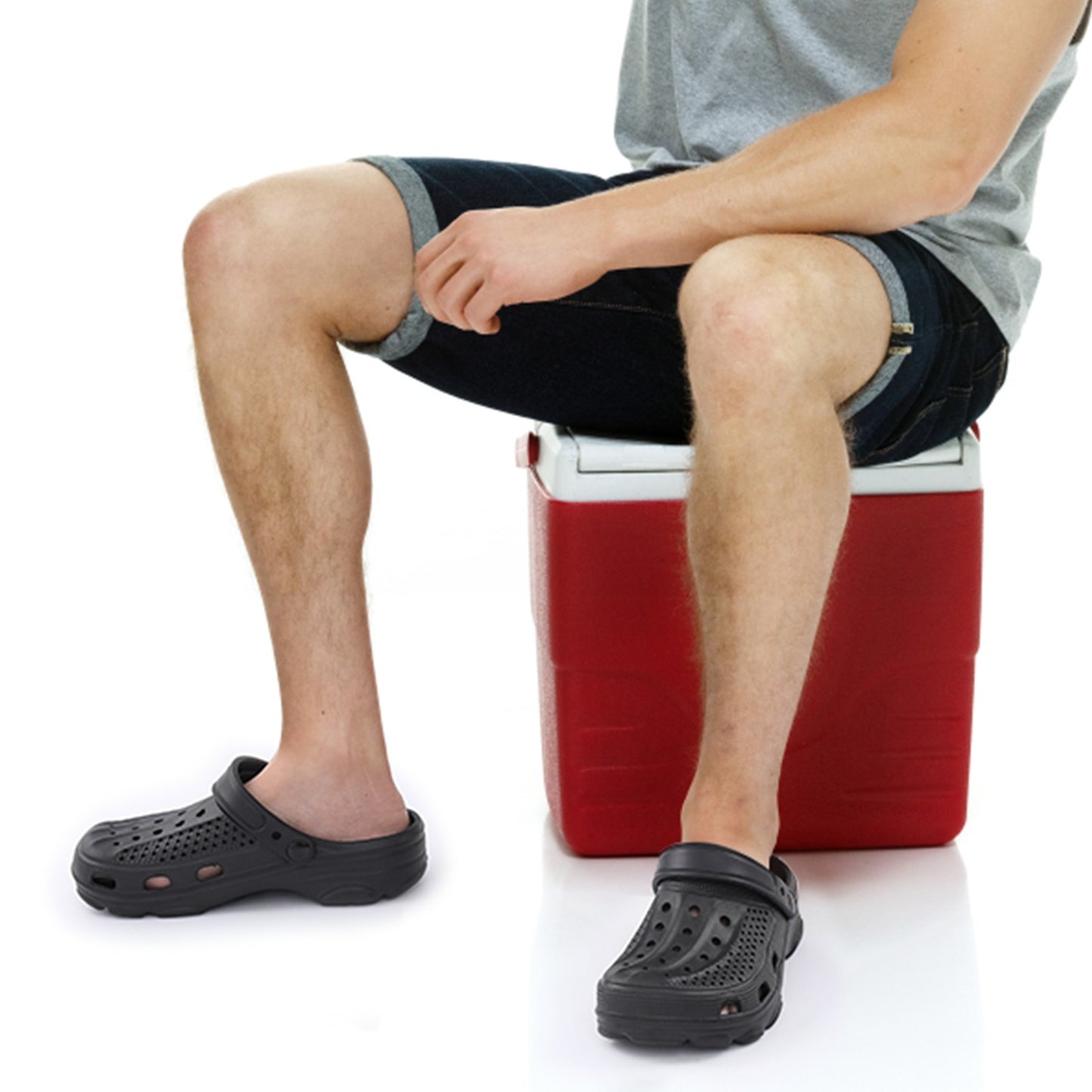 Kidmi New Men's Clogs Sandals Deep Heel Men Flat Sandals Summer Holes Waterproof Home Sandals Outdoor Antiskid Sole Beach Slides