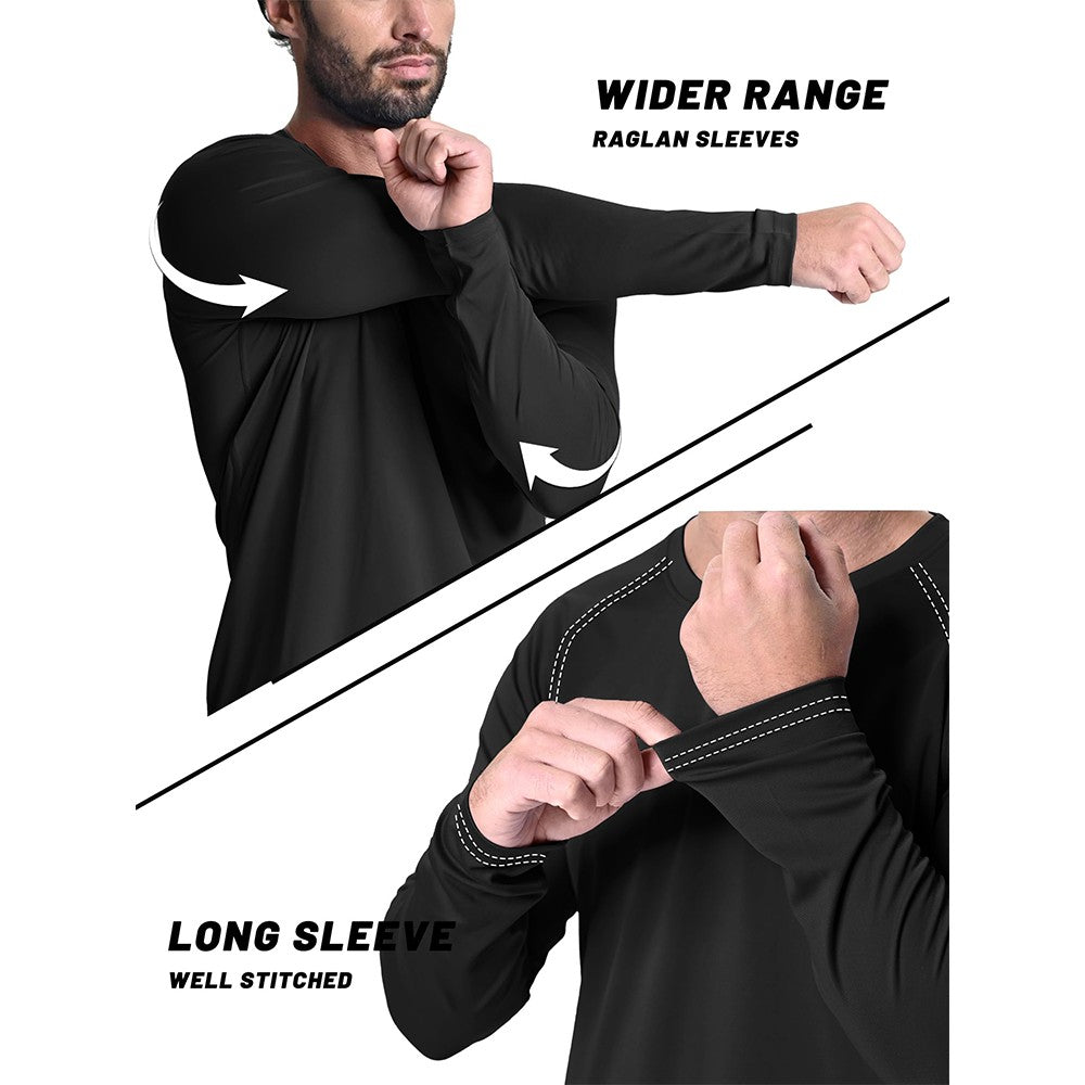 TACVASEN UV Shirt Men's O-Neck Long Sleeve UPF 50+ Sun Protection T-Shirt Quick Dry Sports Tee Hiking Fishing Outdoors Pullovers