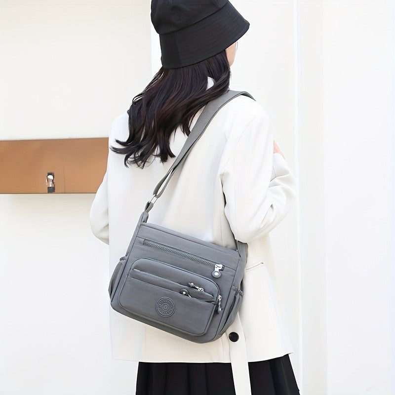 Lightweight Nylon Chic Crossbody Bag for Women Adjustable Strap, Multi-Pocket Design for Travel, Shopping, Dates & School