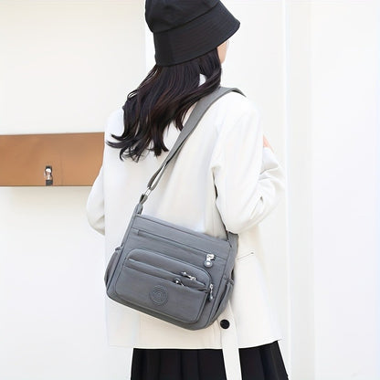 Lightweight Nylon Chic Crossbody Bag for Women Adjustable Strap, Multi-Pocket Design for Travel, Shopping, Dates & School