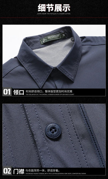 Summer Tactical Shirts Men Work Short Sleeve Shirt Outdoor Breathable Quick Dry Multi-pocket Cargo Camp Hike Short Sleeved Shirt