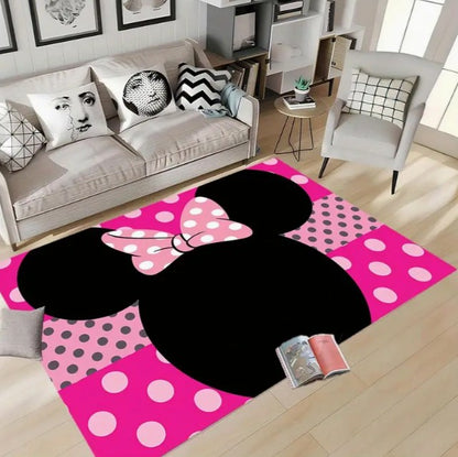 1pc Soft Cozy Minnie Mouse Pink Area Rug 3D Printed Carpet for Living Room Bedroom or Hallway Decor Cute and Comfortable Design