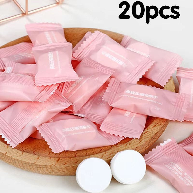 10-50pcs Disposable Towel Compressed Portable Travel Non-woven Face Towel Water Wet Wipe Outdoor Moistened Tissues Candy Towel