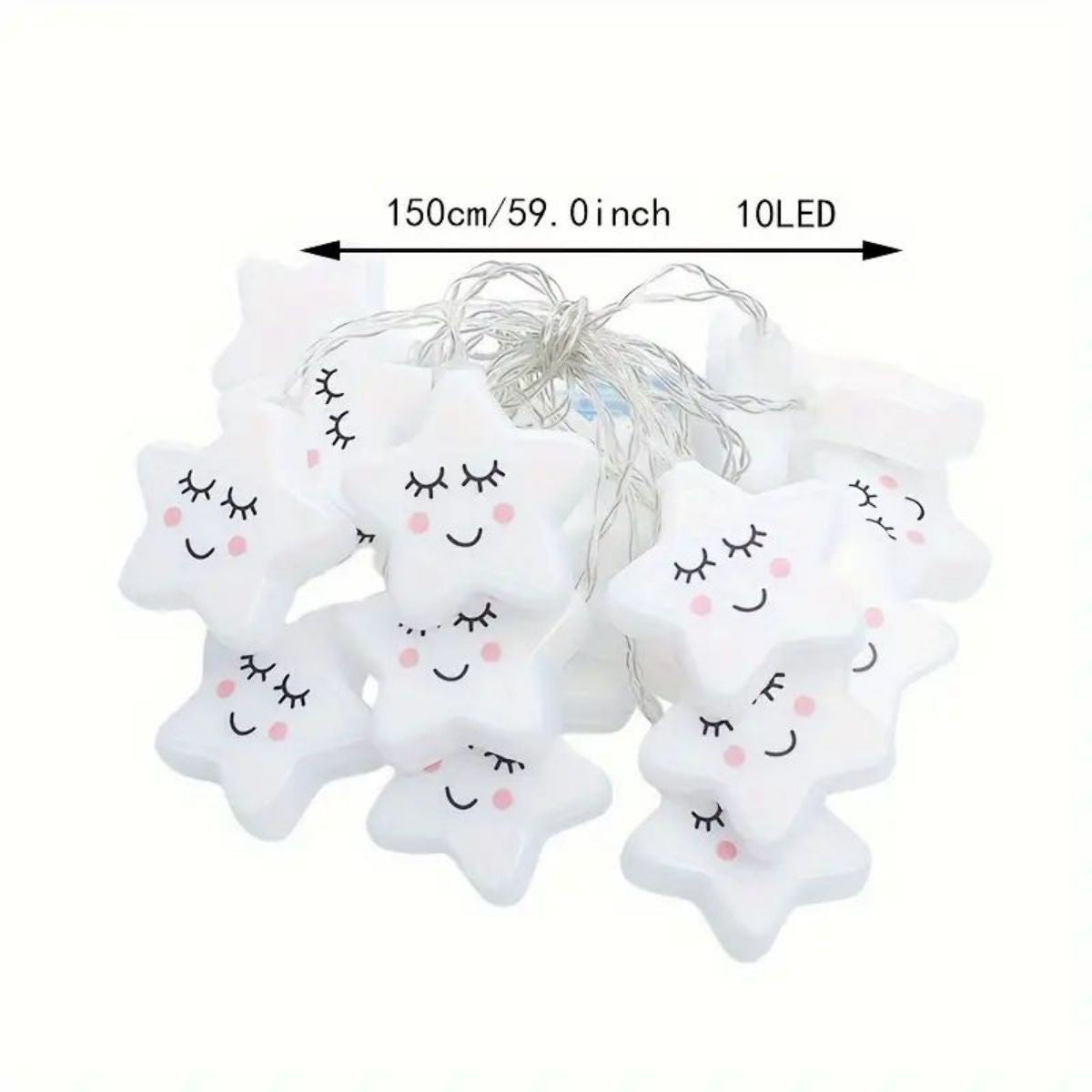 1pc Star LED String Lights, Battery Powered Decorative Lights, Decorations For Valentine Day And Party