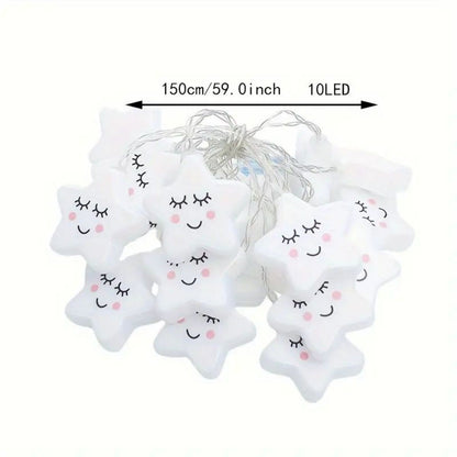 1pc Star LED String Lights, Battery Powered Decorative Lights, Decorations For Valentine Day And Party