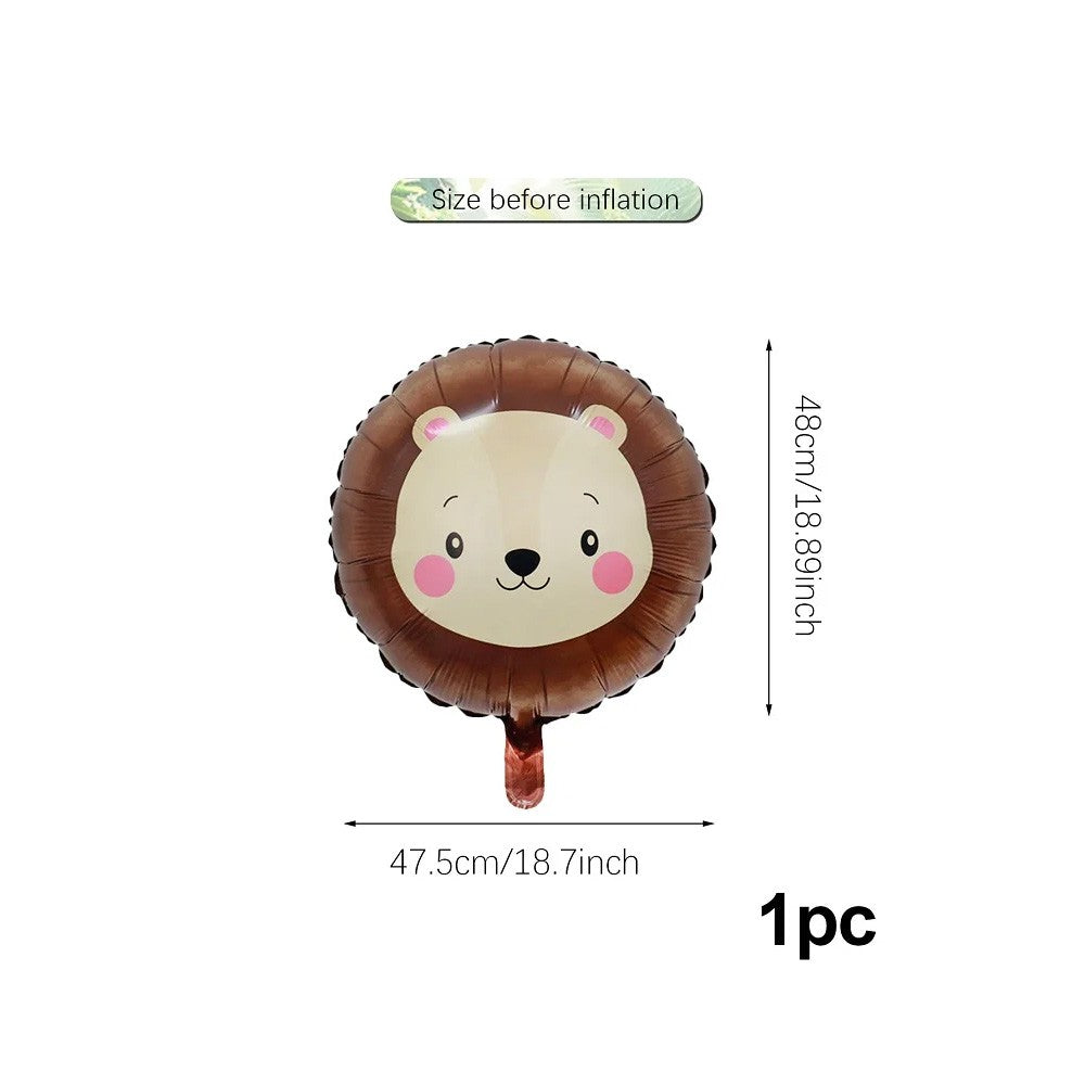 1/5pcs Animal Head Balloon Lion Monkey Tiger Zebra Giraffe Perfect for Birthday Party Decoration, Jungle Party Decoration