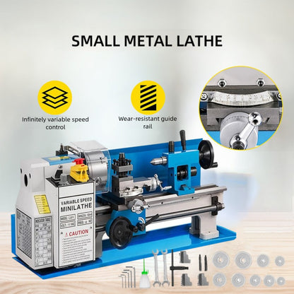 Máquina de torno para metal CJ0618 Mini 0-2500 RPM, velocidade variável, de bancada, multifuncional, de precisão, em metal