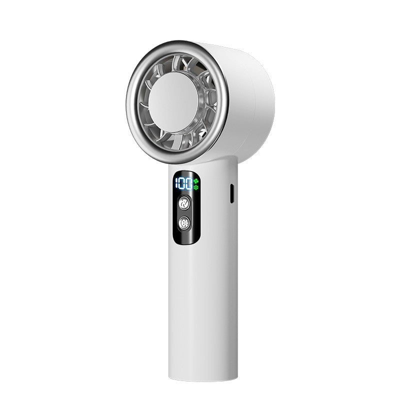 Ventilador Elétrico Portátil para o Verão com Compressa de Gelo, Ventilador Turbo Portátil, 3 Velocidades de Vento Ajustáveis, Mini Ventilador Pessoal Operado a Pilhas