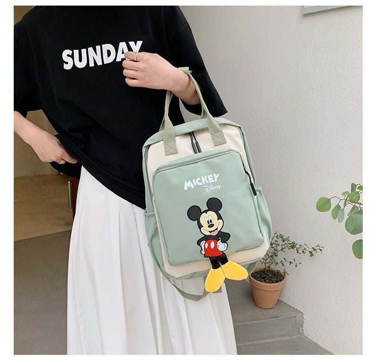 Disney Mickey Mouse Backpack for Kids Cute Cartoon Fashionable Backpack for Students Travel Bag Birthday Gift for Children