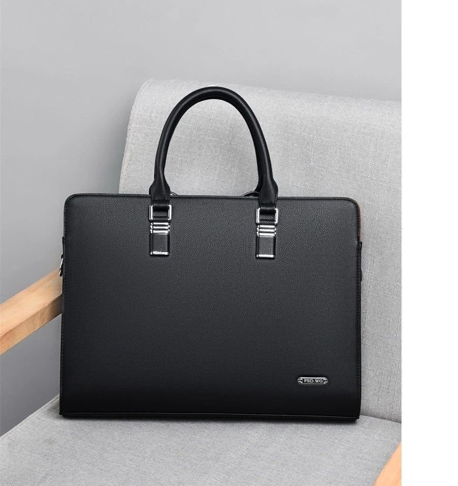 MOTAORA Genuine Leather Laptop Bag Men 14-15.6 Inch Business Briefcase Work Messenger Bag for MacBook HP Dell Acer