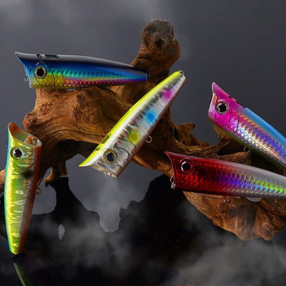 1unid/5unid Poppers Topwater 9g 14.5g 18g Floating Rock pop Iscas Artificiais Rígidas para Pesca de Black Bass, Perca e Lúcio