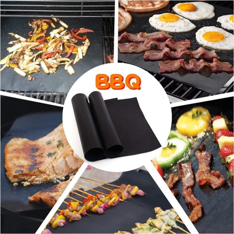 1-10pcs Non Stick BBQ Grill Mat 40*33cm Baking Mat BBQ Tools Cooking Grilling Sheet Heat Resistance Easily Cleaned Kitchen