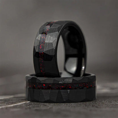 Anéis de Tungstênio Preto 8MM anéis de compromisso masculinos de moda joias masculinas alianças de casamento opala anéis de noivado presente