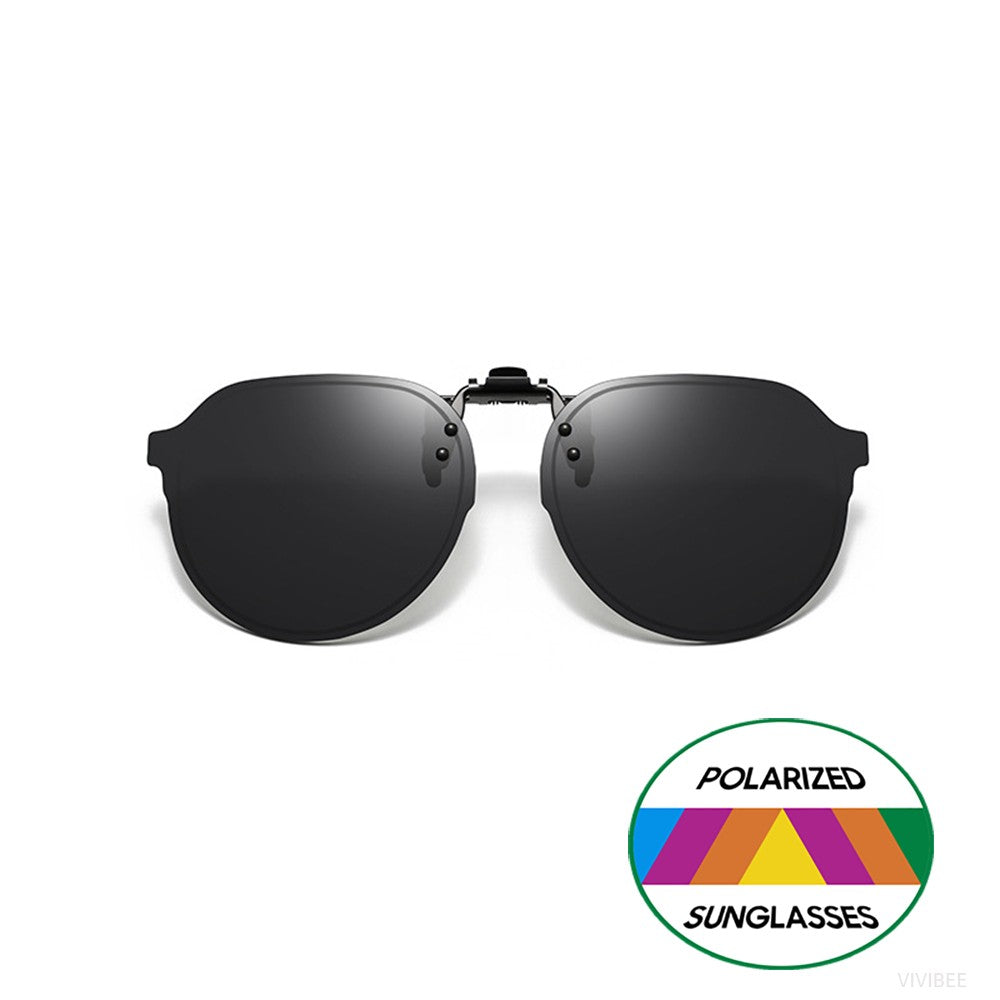 VIVIBEE Flip Up Clip on Sunglasses Polarized Men Driving Women Fishing UV400 Night Vision Sun Glasses Clips Universal Goggles
