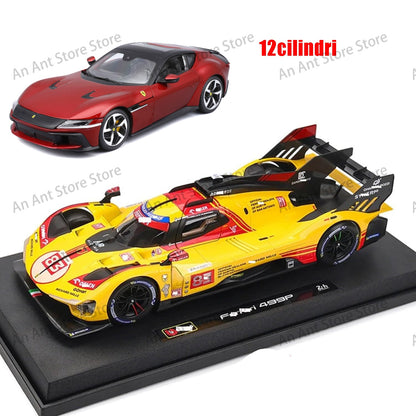 Burago 1:24 499p 83 Ferrari 12cilindri Liga de Metal Modelo de Carro em Miniatura por Fundição Coleção Simulação Ornamento Brinquedos Personalizados Presente
