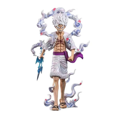 23cm One Piece Anime Zook Nica Monkey Luffy Gear 5 Action Figure PVC Statue Model Toy Gift Desktop Ornament