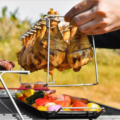 1pc Grill Rack, Stainless Steel Rack Chicken Leg For Oven, Barbecue Tools, Kitchen Supplies
