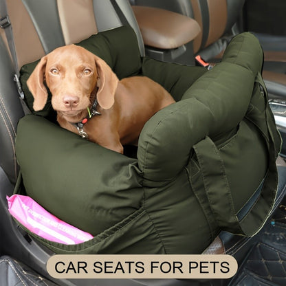 Cadeira de Carro para Cães com Cinto de Segurança - Cama para Pets Antiderrapante para Cães Pequenos, Transportador de Viagem Lavável com Cintas de Segurança para Carro
