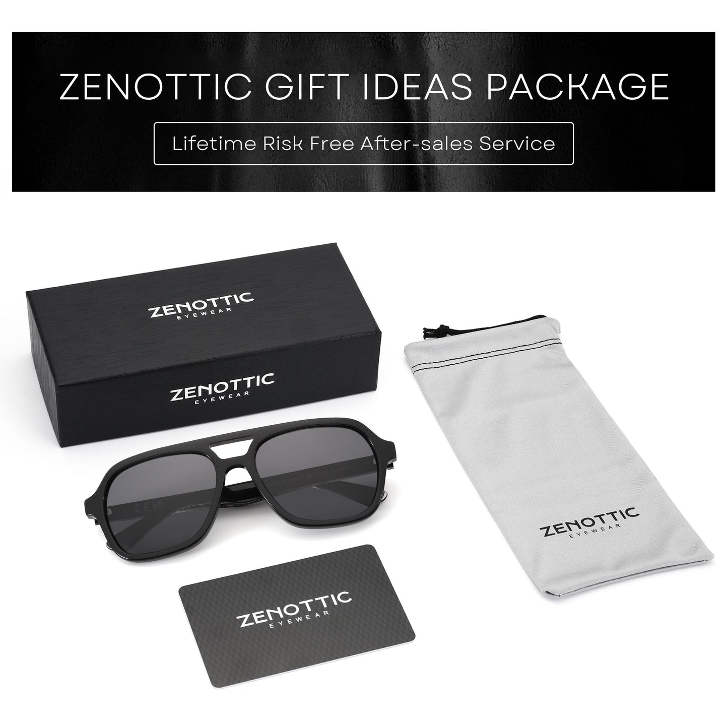ZENOTTIC 2025 Trend Aviator Polarized Sunglasses Handmade Acetate UV400 Protection Pilot Sun Glasses for Women Men