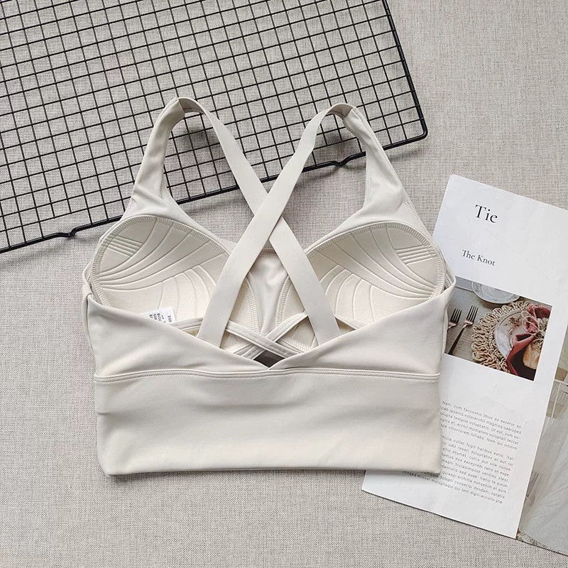 Shockproof High-Intensity Exercise Fitness Bra All-In-One Cup Running Gathered Yoga Beauty Back Breathable Sports Bra for Women