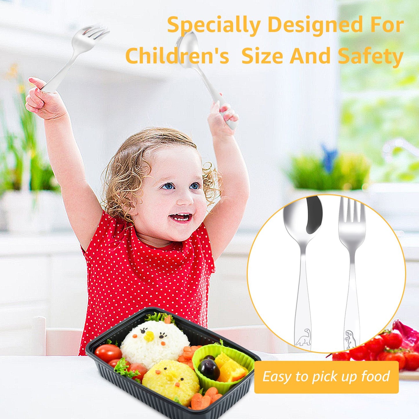 Conjunto de Talheres de Aço Inoxidável Infantil 10/20 Peças, Incluindo Colher e Garfo, Talheres Infantis para Festas e Feriados