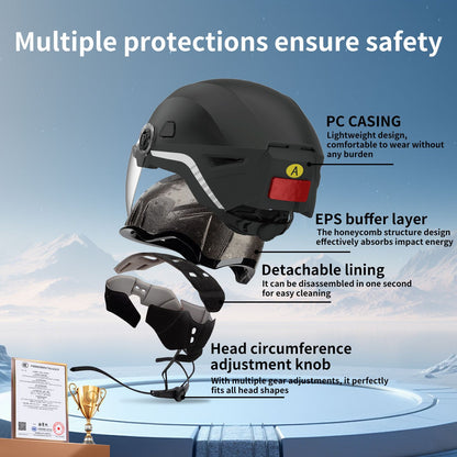 2025 Novo Capacete de Moto Inteligente com Câmera e Fone de Ouvido Bluetooth Meio Capacete Masculino Cascos Para Moto Quatro Estações DOT