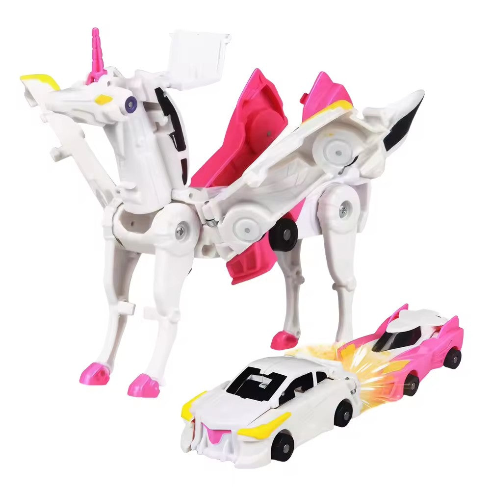Unicorn Transformer: Brinquedo Carro Mágico de Transformação Super Combinação 2 em 1 Carro Magnético de Colisão que Transforma Brinquedo DIY para Crianças