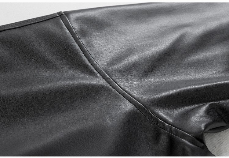 Mauroicardi Spring Autumn Cool Luxury Short Black Soft Light Pu Leather Jacket Men Zipper Casual Mens Jackets and Coats Fashion