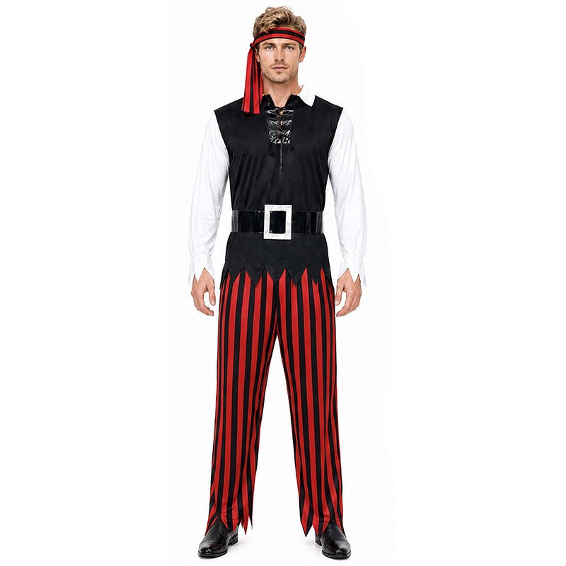 Pirates of the Caribbean cosplay costume Captain Jack Sparrow costume Halloween party performance men's suit