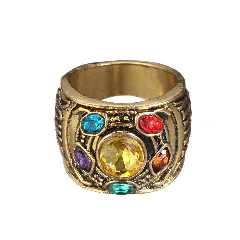 Cool New Fashion Men's Power Ring Infinity Wars Thanos Cosplay  Anime Alloy Ring Jewelery Punk Gothic Hip Hop Ring Male