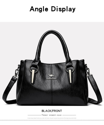 Genuine 3Layers High Quality Soft PU Leather Ladies Shoulder Crossbody Bags for Women  Luxury Handbags  Women  Designer A Main