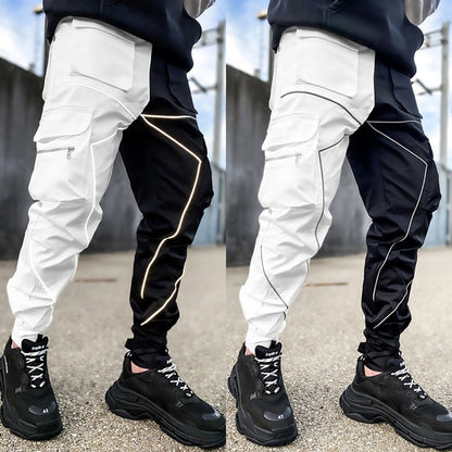 Men's Reflective Cargo Pants 2025 New Hip Hop Casual Joggers Trousers Multi-Pocket Men Sweatpants Streetwear Sports Pant M-3XL