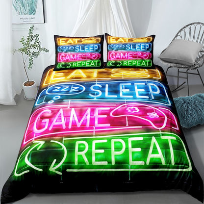 Neon Wall Oath Duvet Cover Set King Queen Double Full Twin Single Size Bed Linen Set