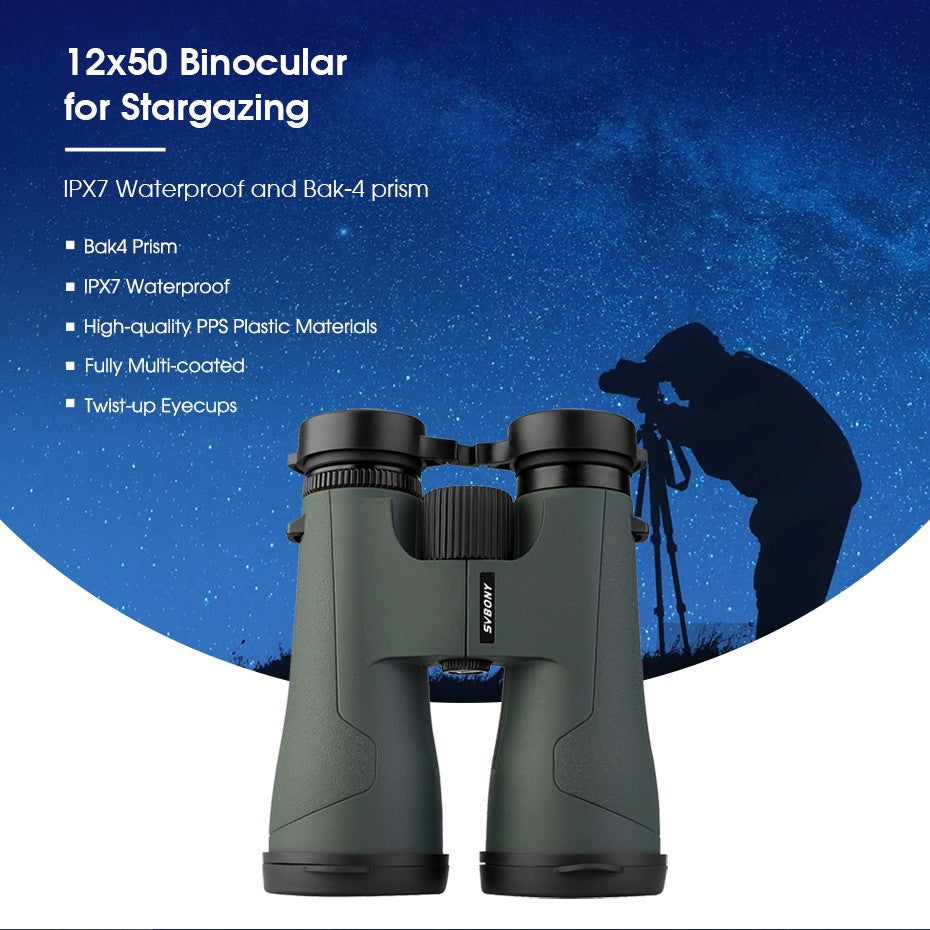 Binóculos Svbony SA203 Telescope 12x50 Profissional Poderoso BAK4 IPX7 À Prova D'Água Equipamento de Camping para Observação de Pássaros Observação de Estrelas
