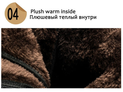 Botas de Couro Genuíno Masculinas de Cano Curto Botas Masculinas de Inverno de Couro com Pelo Quente para Exército Caça Sapatos Masculinos Botas Casuais Pretas