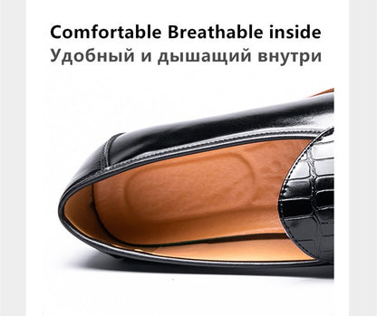 Big Size 47 Business Oxford Shoes Wedding Party Men Dress Shoes Breathable Leather Casual Men's Shoes British Style Loafers