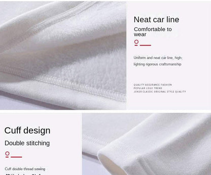 2PCS Men's Underwear Winter Long-sleeved Thermal Underwear Plus Velvet Padded T-shirt O-Neck Solid Color Slim Bottoming Shirt